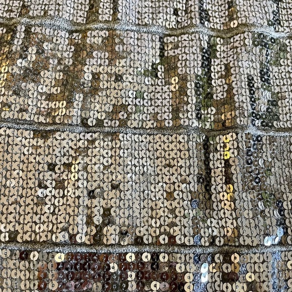 XXI Charcoal Gray Sequined Miniskirt Slim Fit Stretch Jersey Party Glitzy - Picture 2 of 8